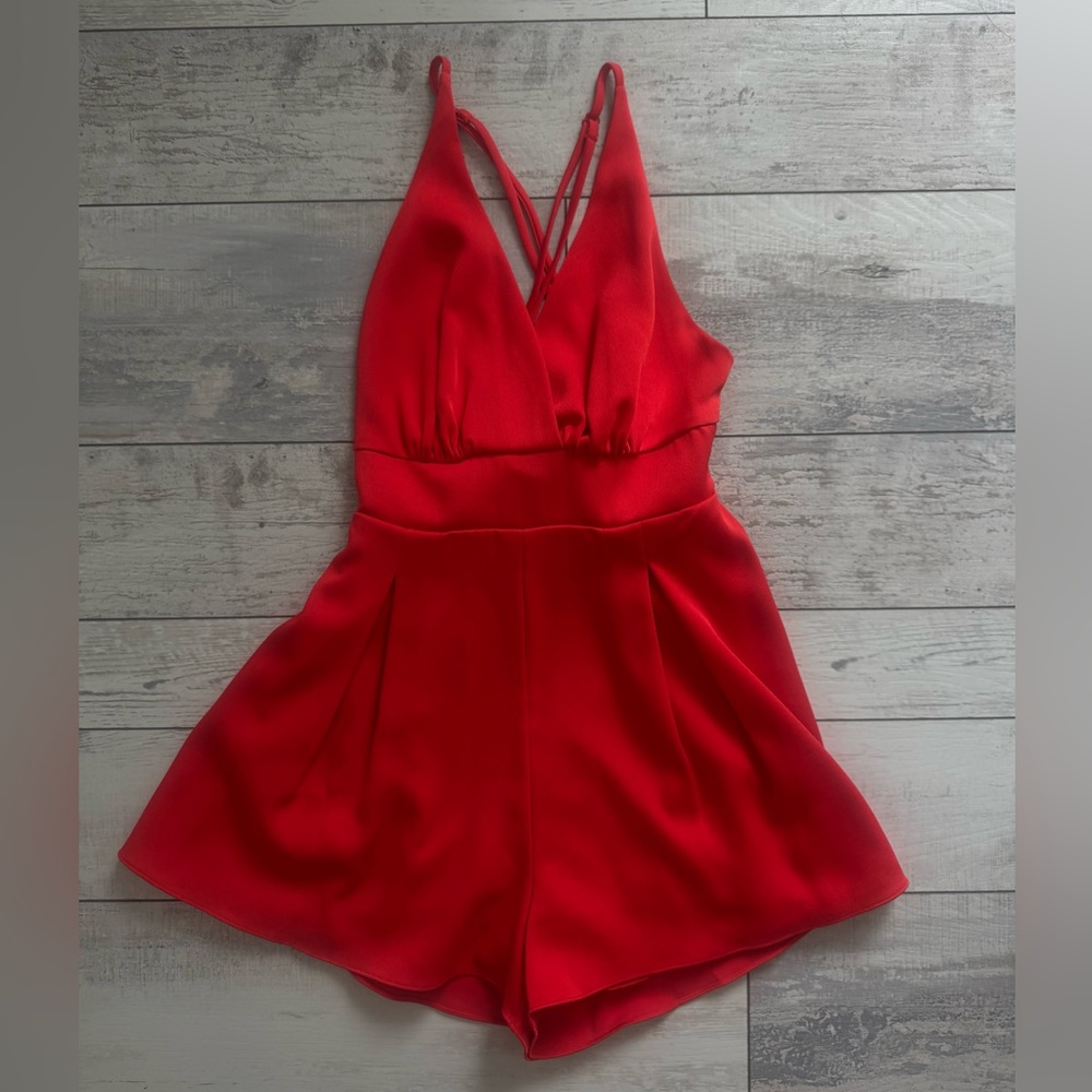 DO+BE Red V-Neck Strappy Romper